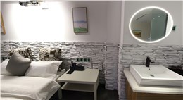 木石风格酒店房间卫浴镜灯